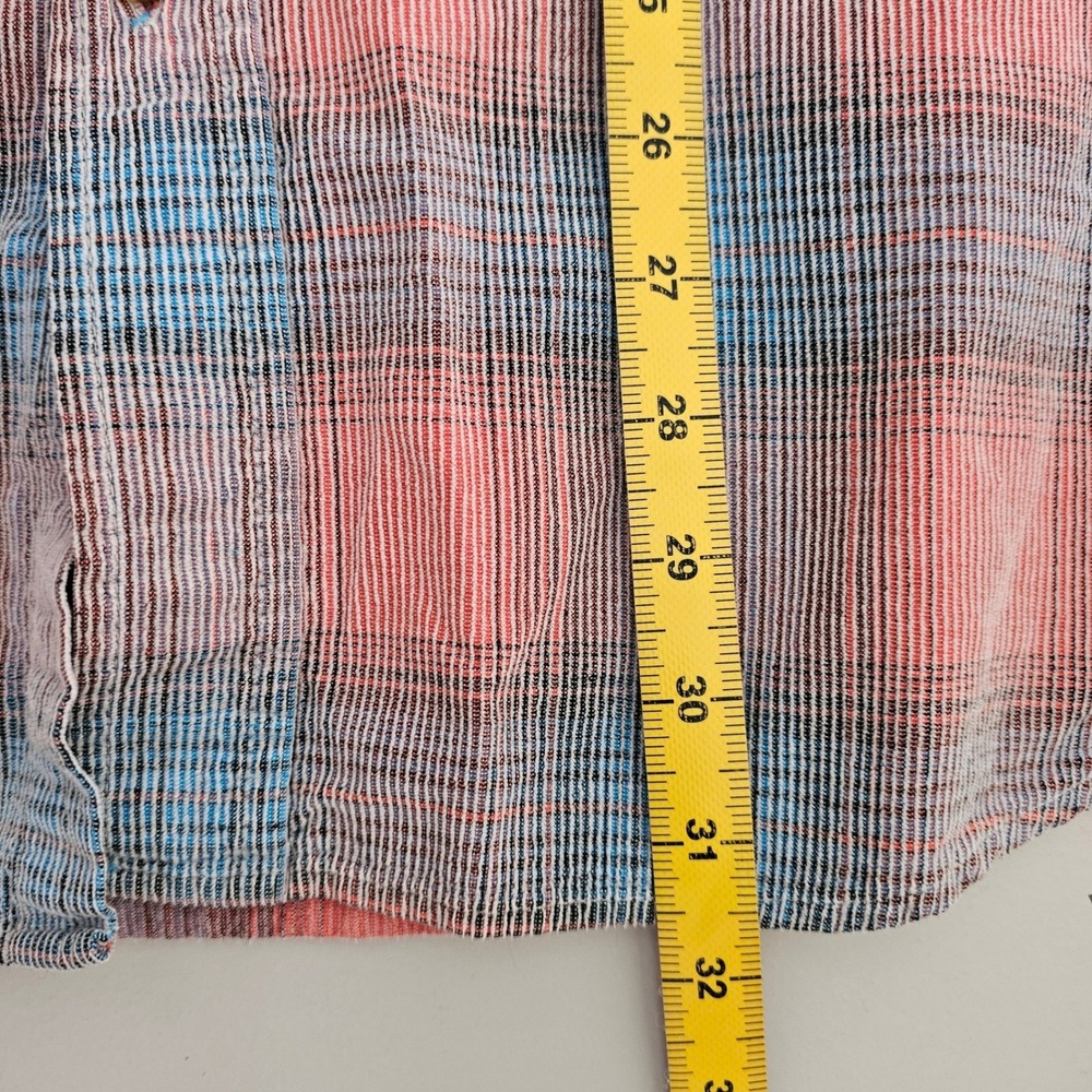ORVIS Mens L Plaid Corduroy Button Down‎ Shirt Long Sleeve Cotton Pink Gray - Picture 9 of 9